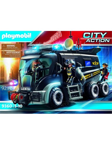 Playmobil camion policiers d élite sirène et gyrophare 9360