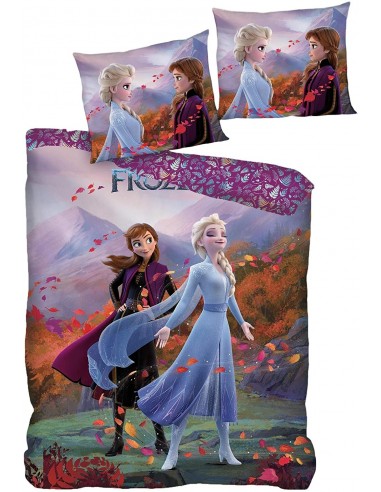 Parure de lit L reine des neiges 2 - Housse de Couette 140x200 cm + Taie d'oreiller 63x63 cm