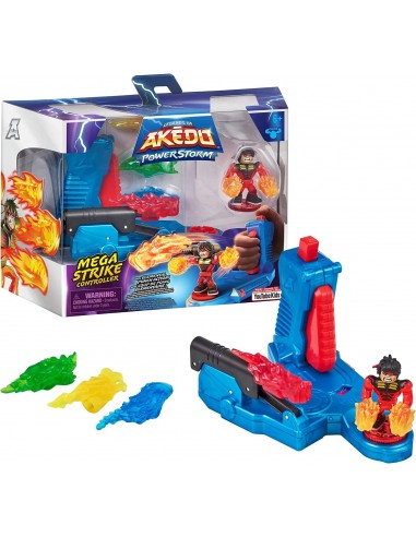 Akedo-Légendes Powerstorm Manette de méga Coup de Poing élémentaire et Figurine Exclusive Turbo Chux et Ses 4 Accessoires