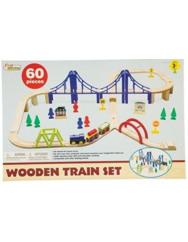 Circuit de train en bois 60 piéces