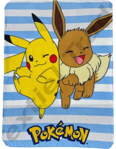 Plaid polaire Pokemon Pikachu et Eevee