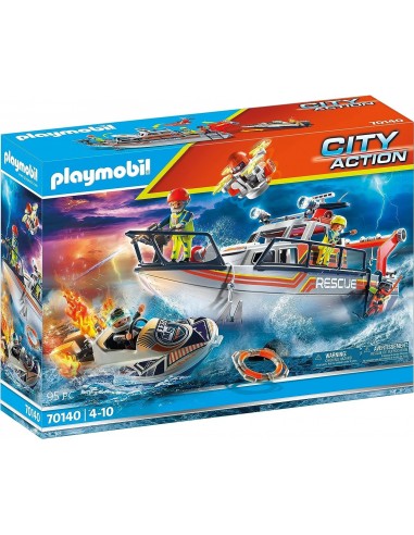 Figurine miniature Playmobil 70140 City Action Bateau général des sauveteurs en mer  70140