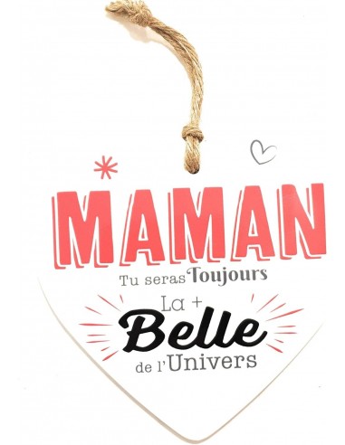 Coeur en céramique message "maman tu seras toujours la + belle de l'univers"