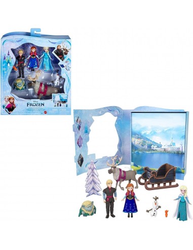 La Reine des Neiges Coffret, avec 6 mini-poupées, figurines et accessoires