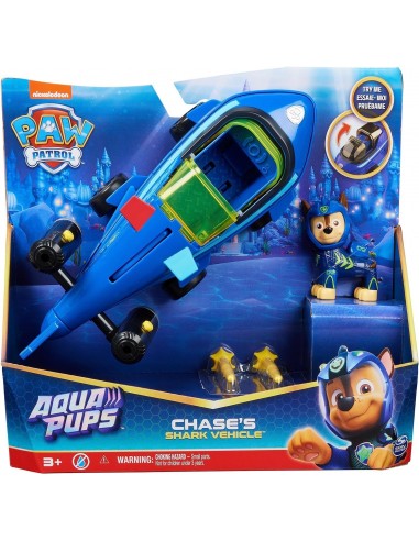 Pat patrouille Aqua pups - Voiture + Figurine Chase - Voiture Pat Patrouille Chase