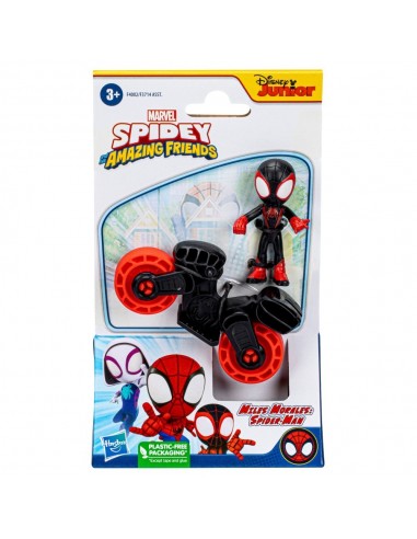 Spidey and his amazing friends Miles Morales spiderman avec moto