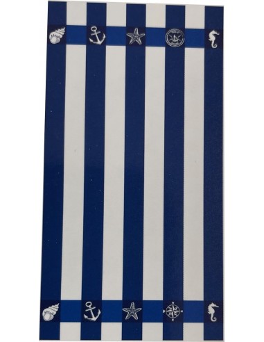 Serviette de plage rayé bleu et blanc