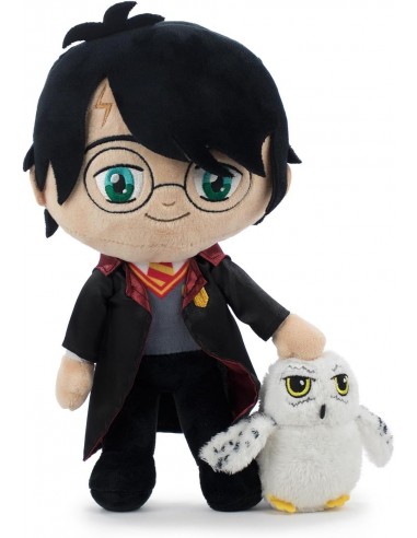 Peluche Harry potter avec hedwig 30 cm