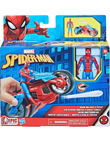 Figurine Spiderman sur sa moto